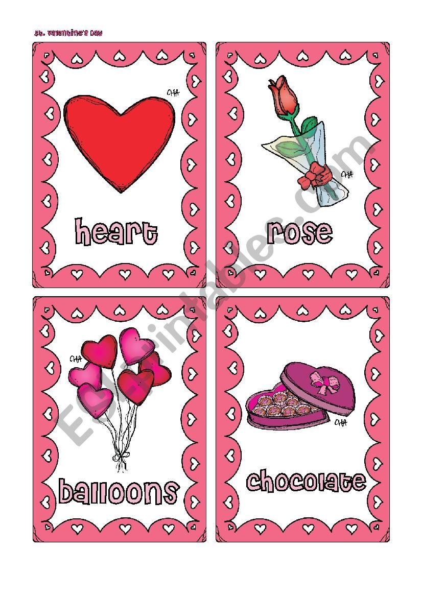 St. Valentine´s Day FLASHCARDS 1 - ESL worksheet by Chadelel
