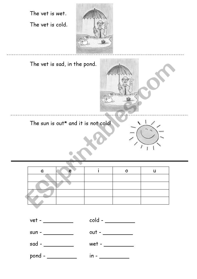 easy story practice for short vowel sounds