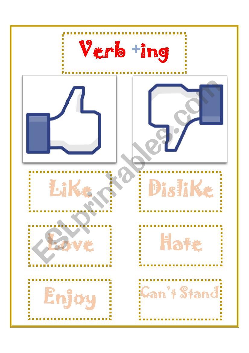 Like & Dislike Expressions worksheet