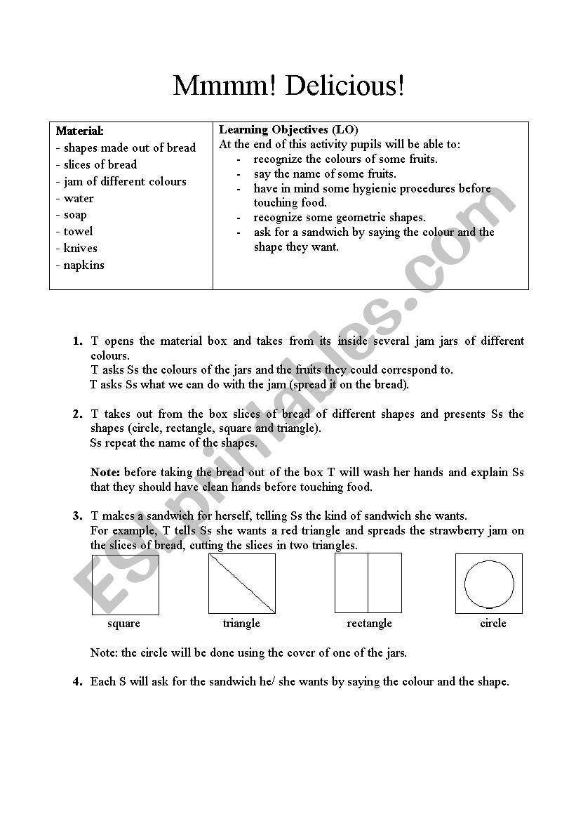 Mmmm! Delicious worksheet