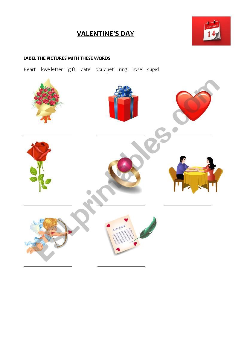 St. Valentine Day worksheet