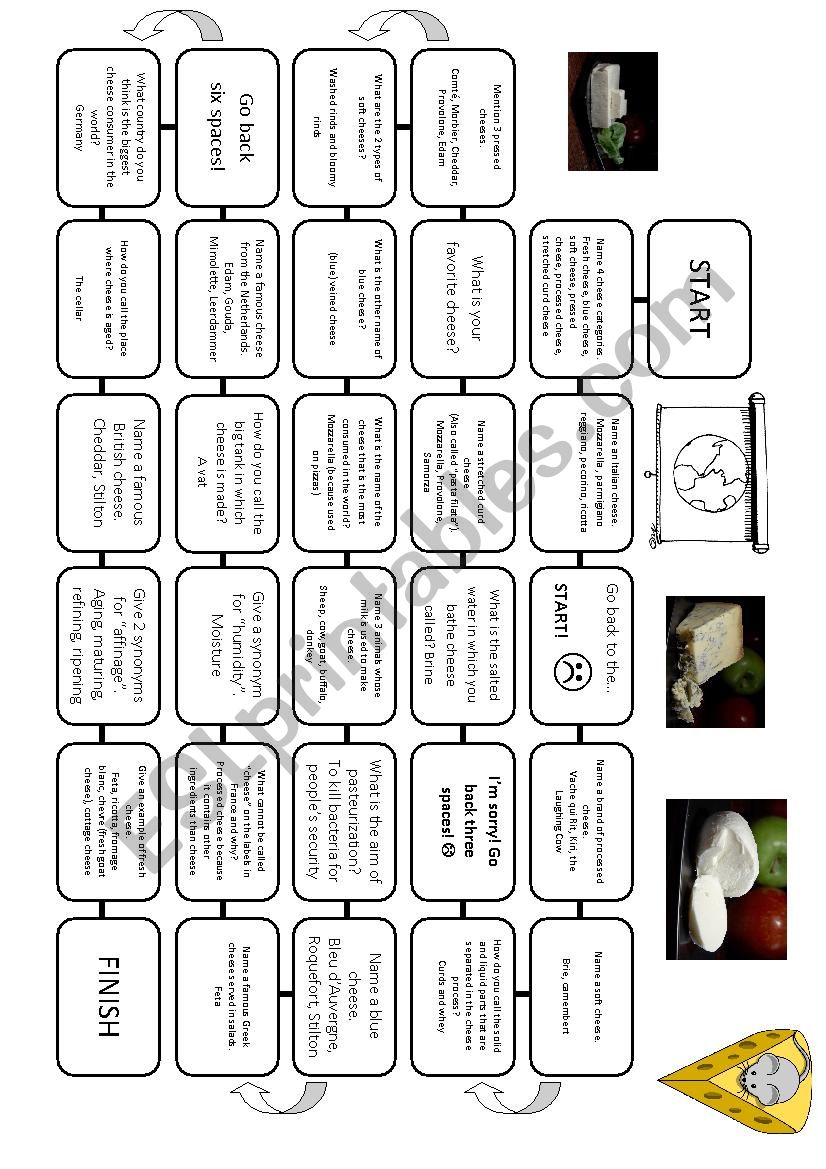 Cheese Board Game Answers worksheet