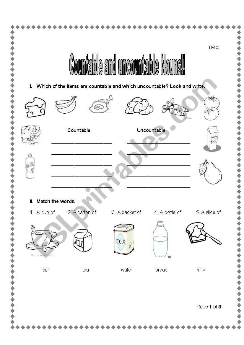 Countable and uncountable nouns