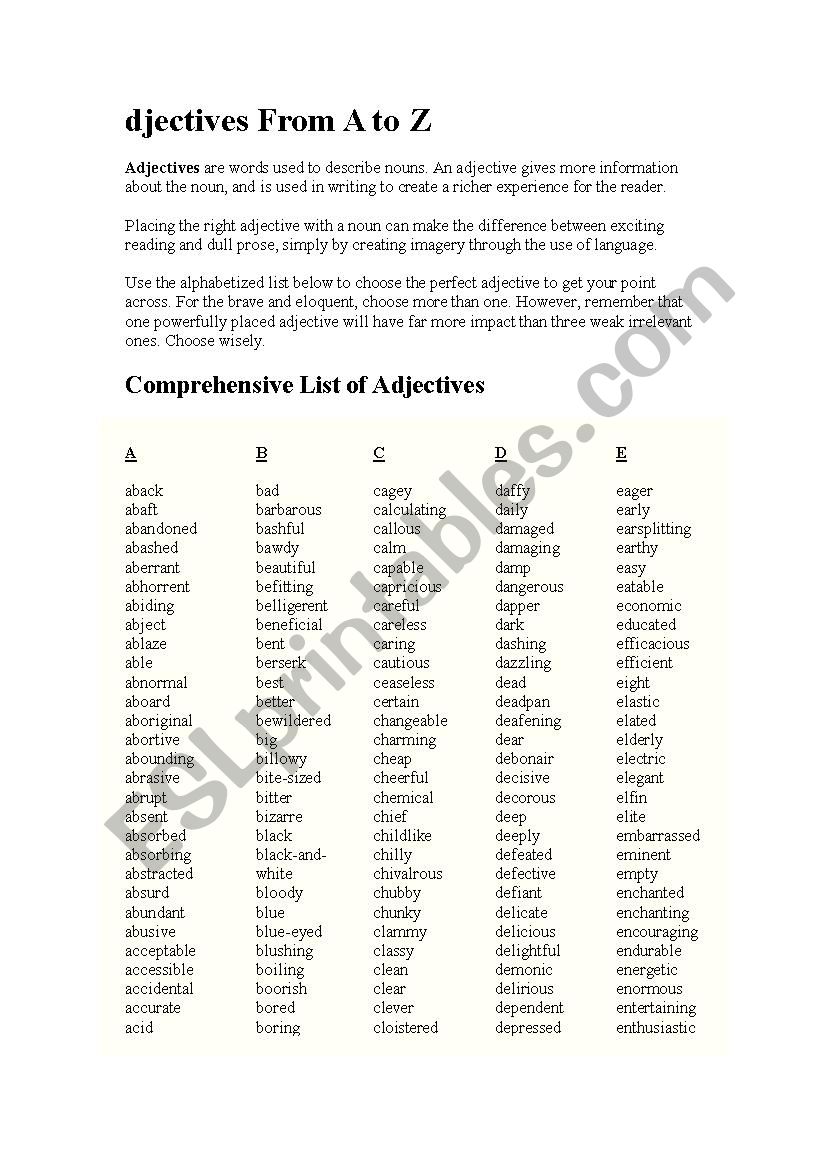 adjectives-from-a-2-z-esl-worksheet-by-rayhankabir14