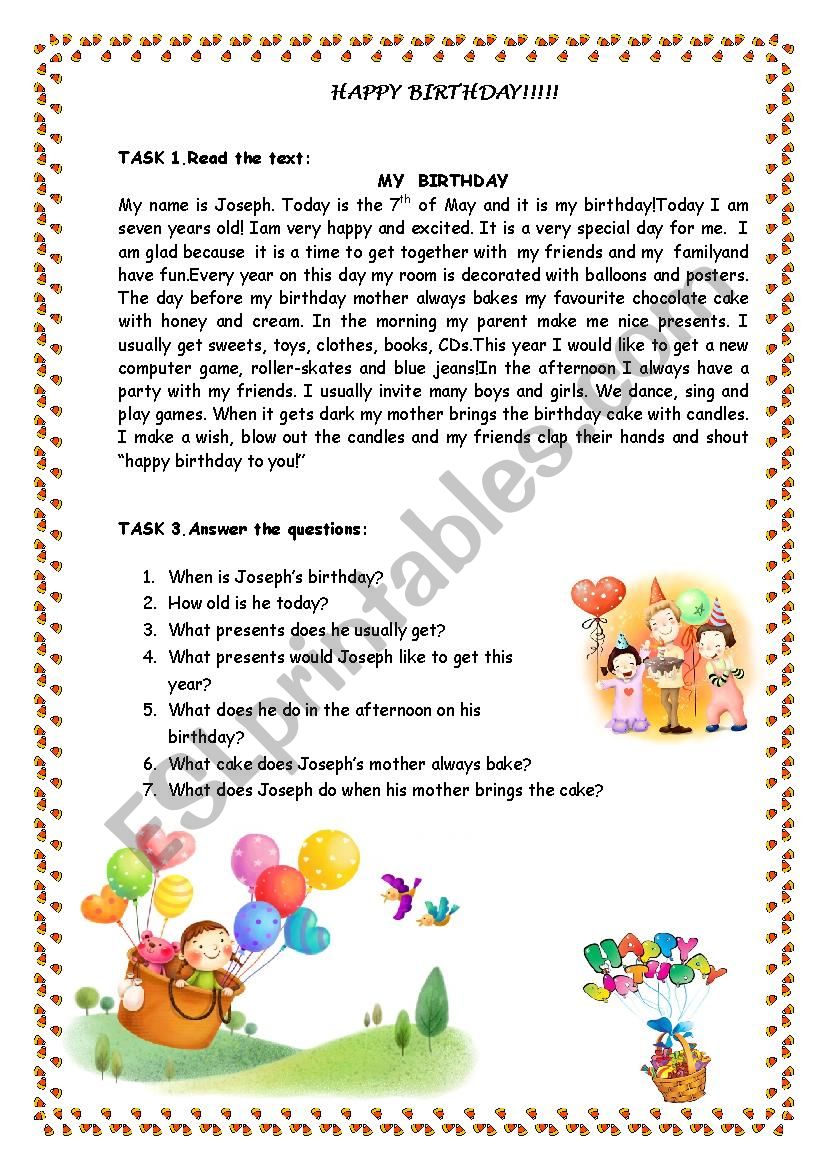 Happy Birthday! worksheet