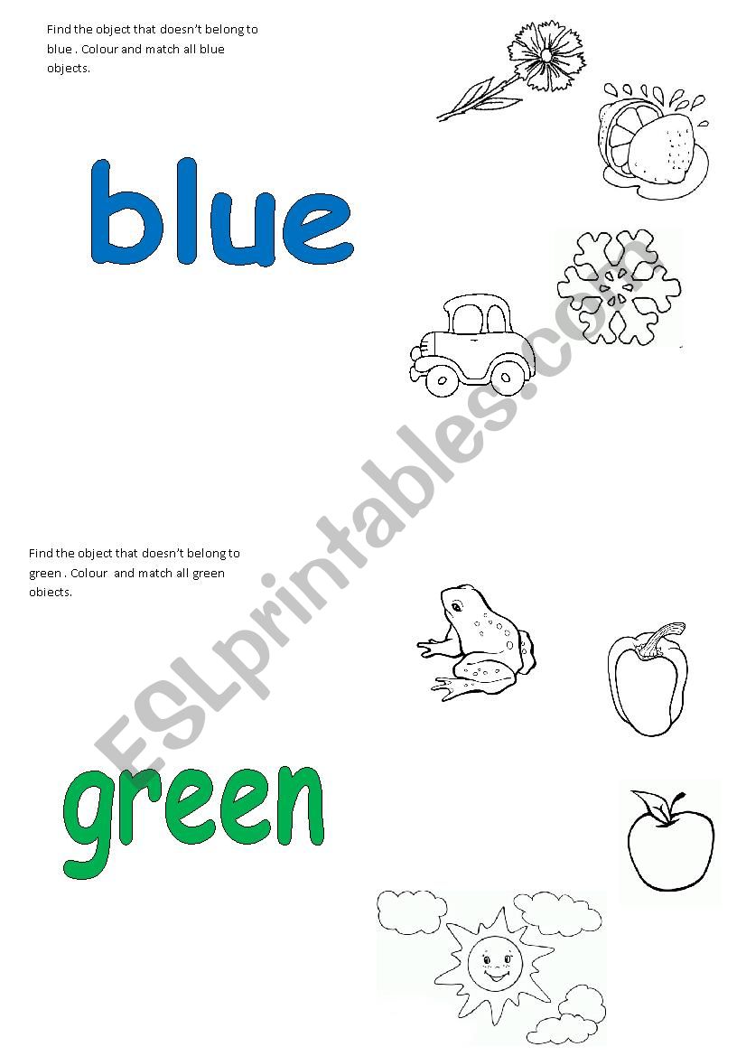 Colours worksheet