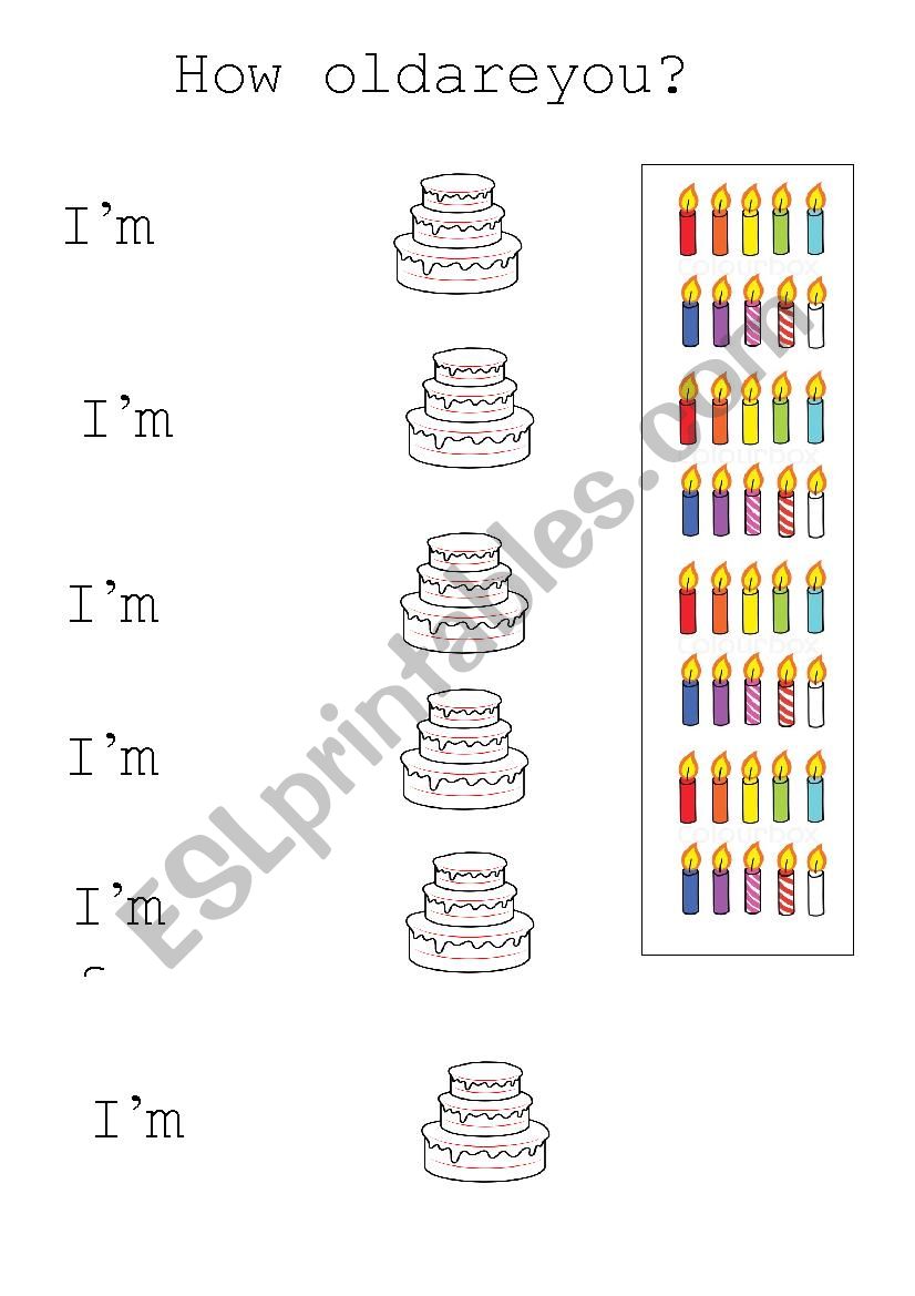 How old are you? worksheet