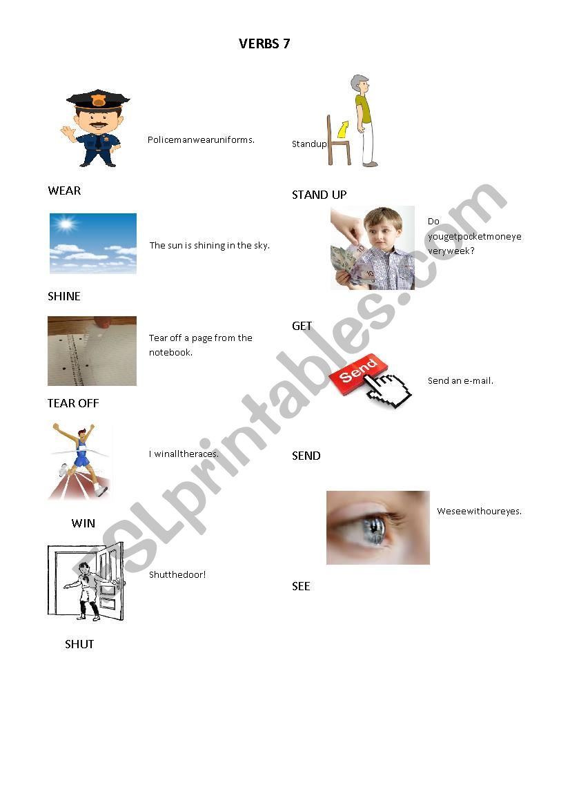 VERBS 7 worksheet