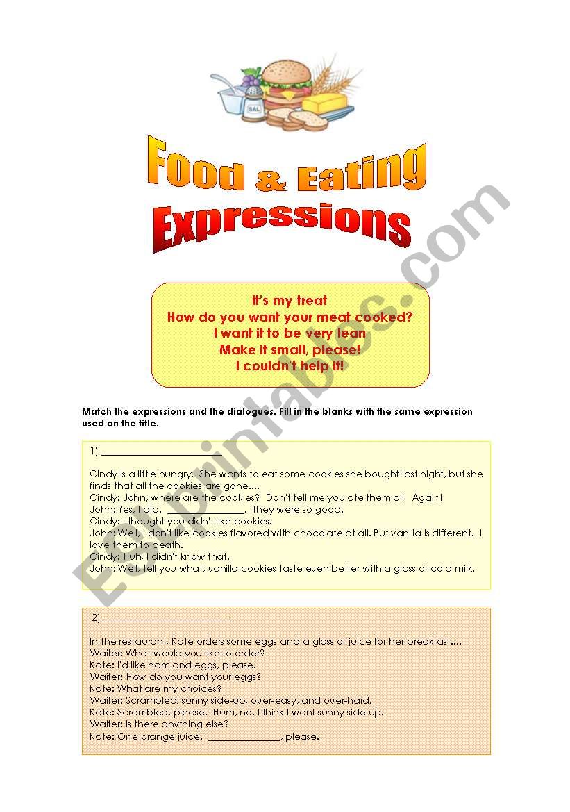 Food and Eating Expressions worksheet
