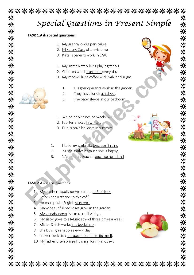 special questions in simple present