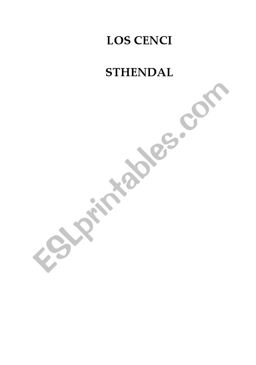 Los cenci - Sthendal worksheet