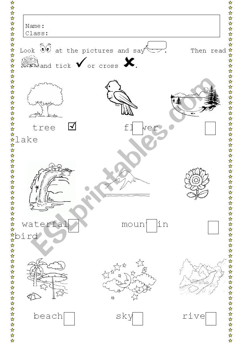 Nature/Environment (tick or cross) 