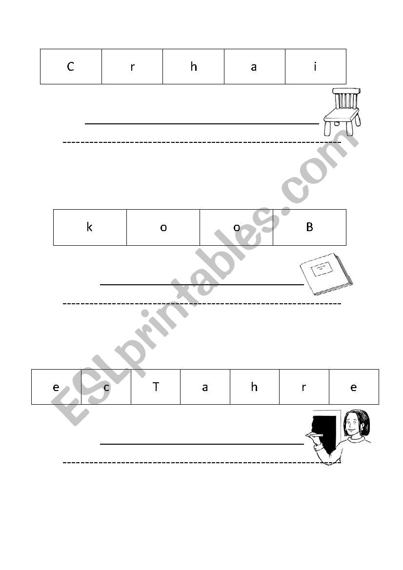 arrange the words worksheet