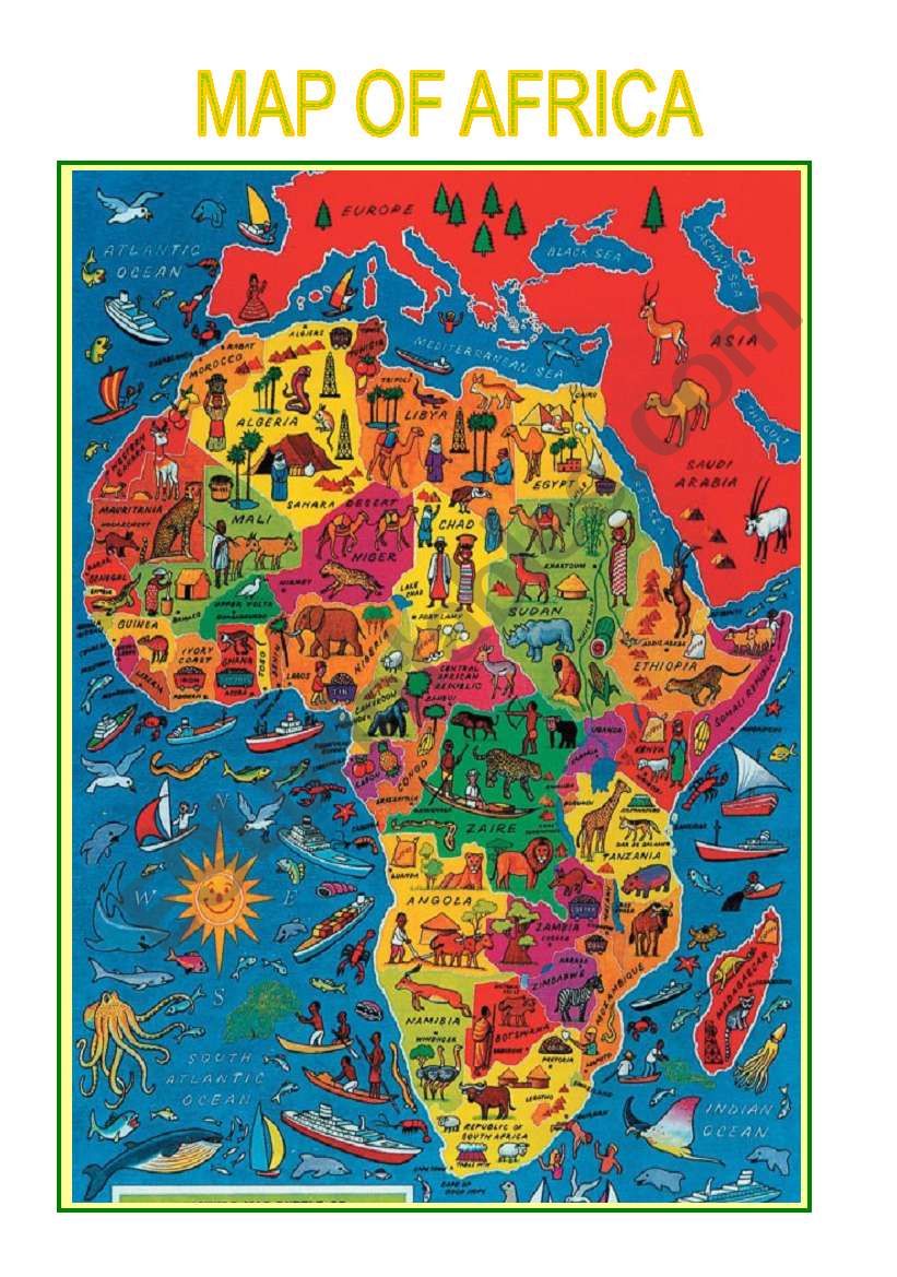 Map of Africa worksheet