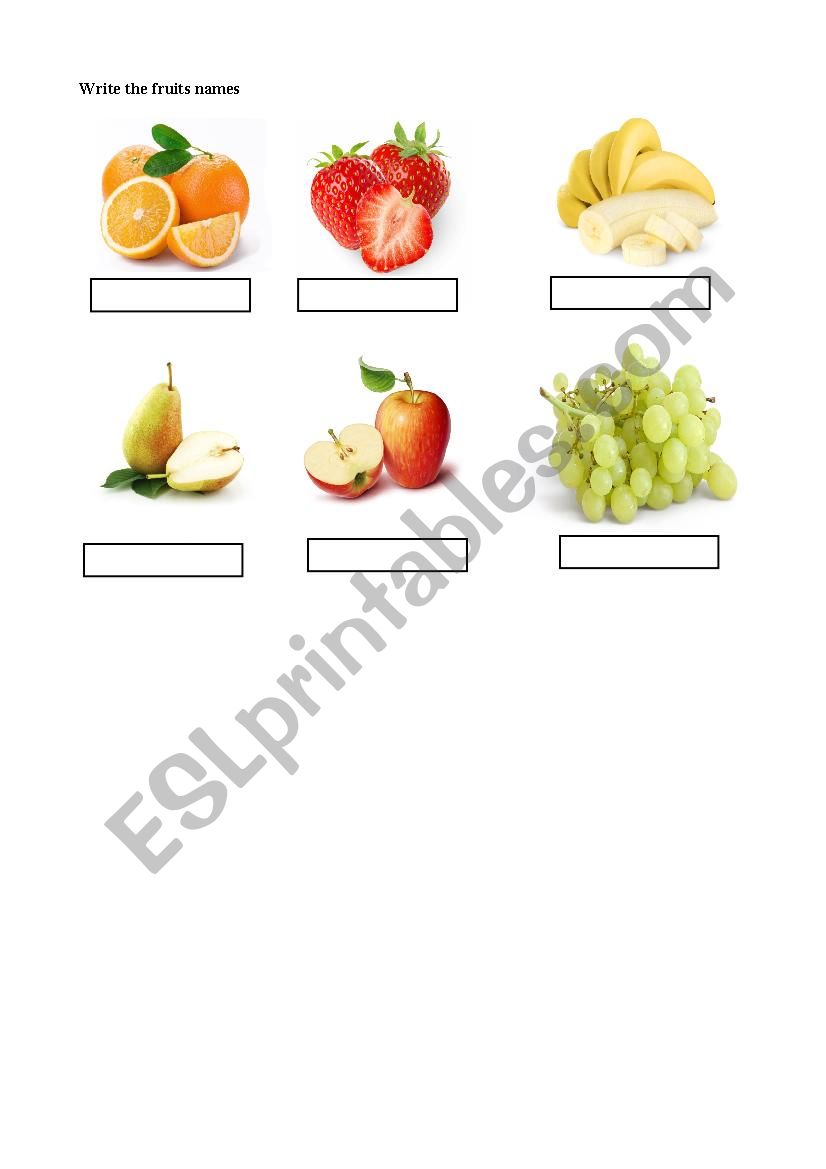 Fruits worksheet