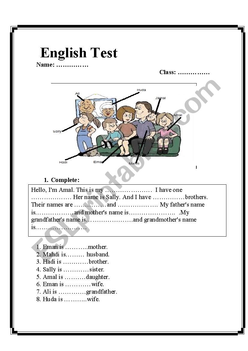 English Test ESL Worksheet By Camelot Nightingale