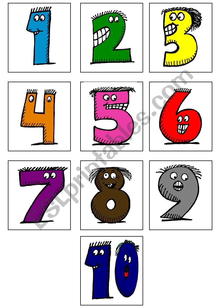 Numbers - Colours worksheet