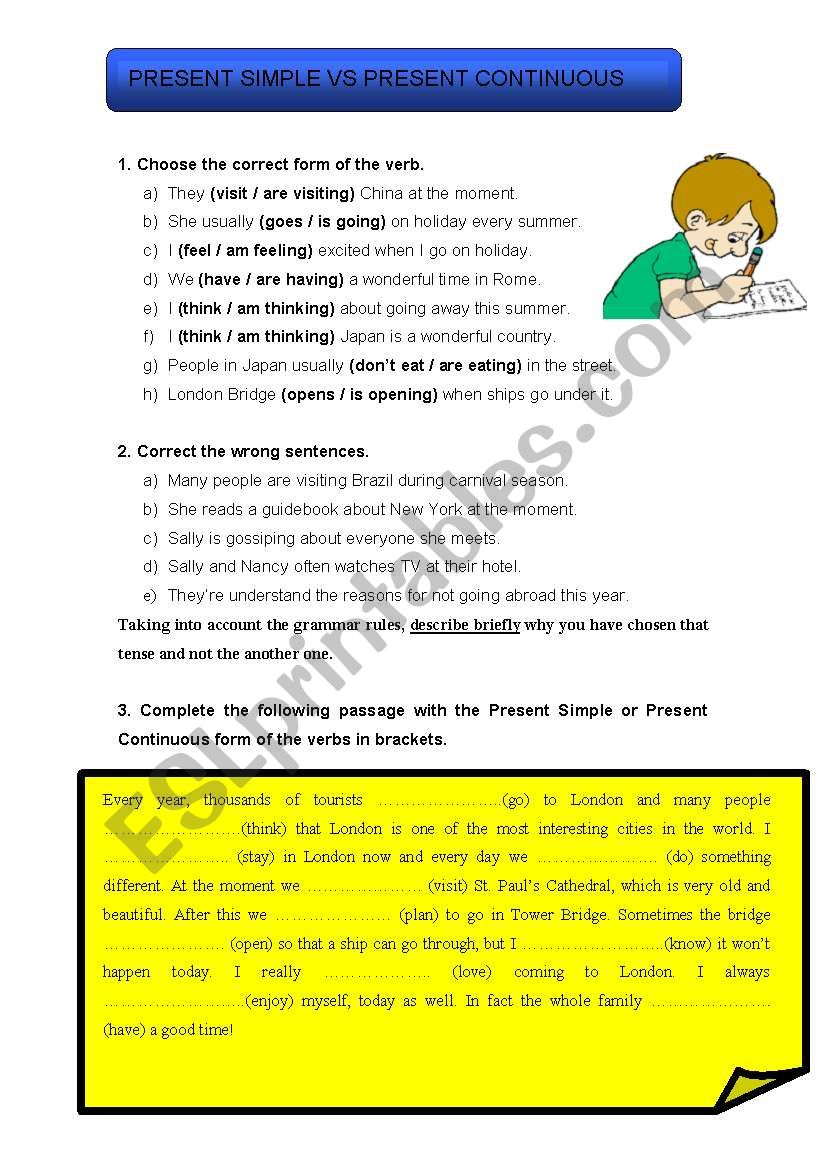 PRESENT SIMPLE VS PRESENT CONTINUOUS