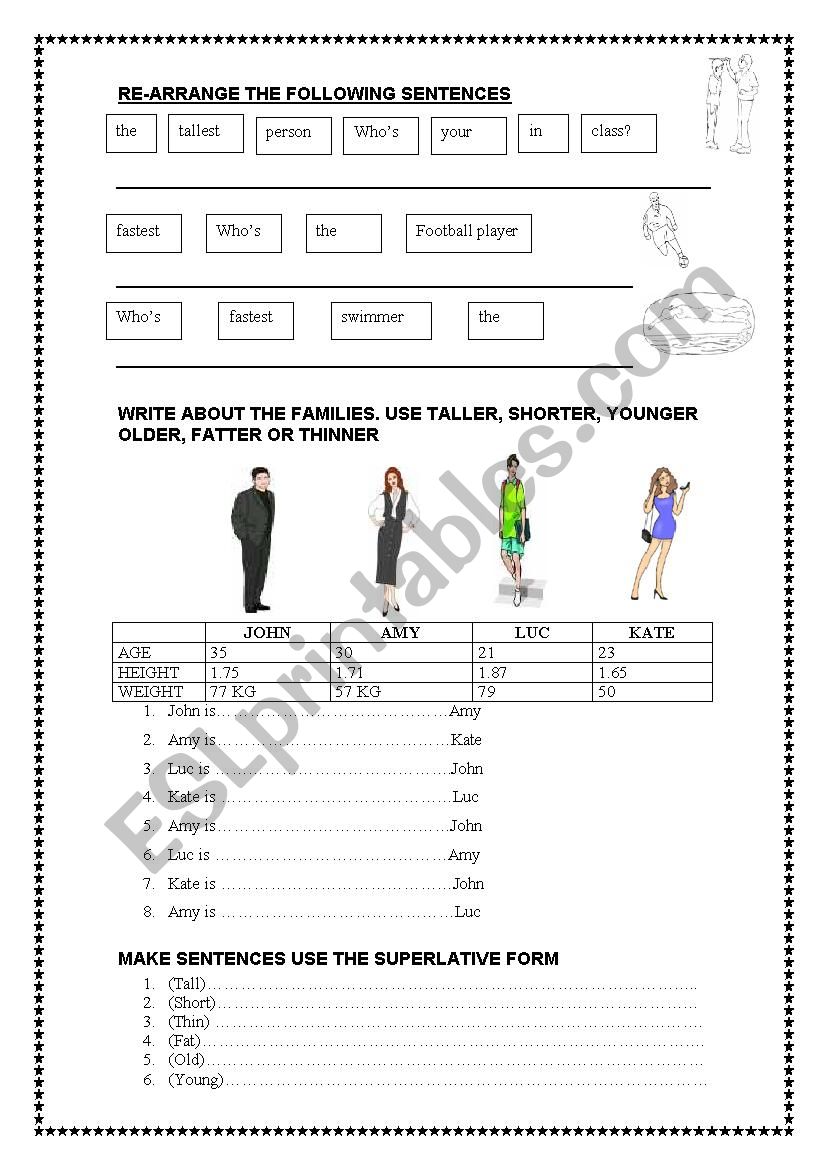 Superlatives worksheet 1 worksheet