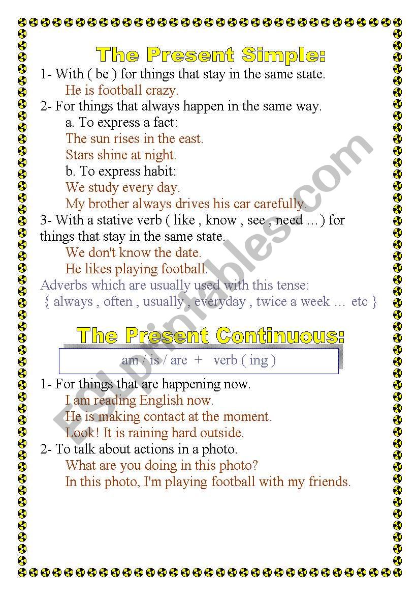 Tenses worksheet