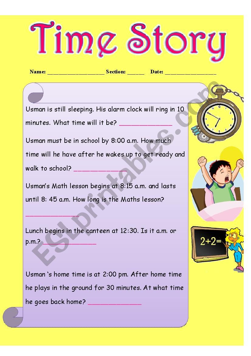 TIME STORY worksheet