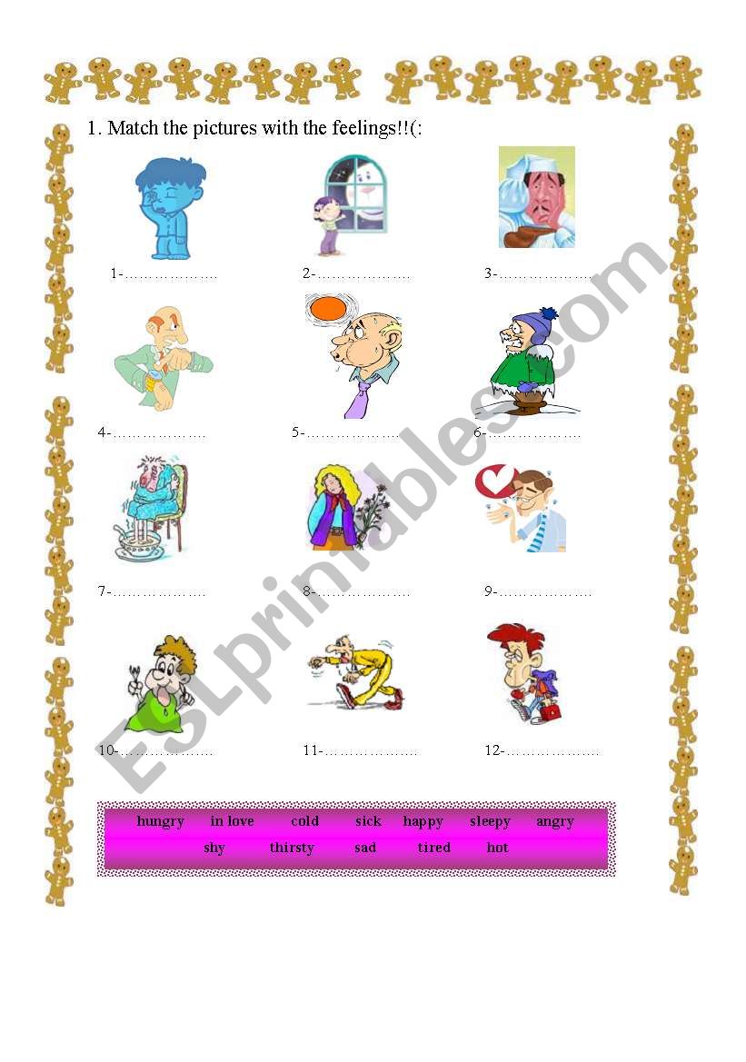 feelings/emotions worksheet