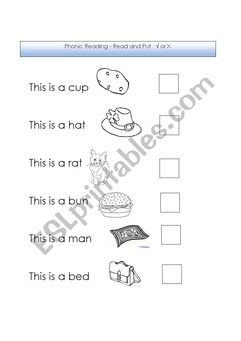 Phonics worksheet