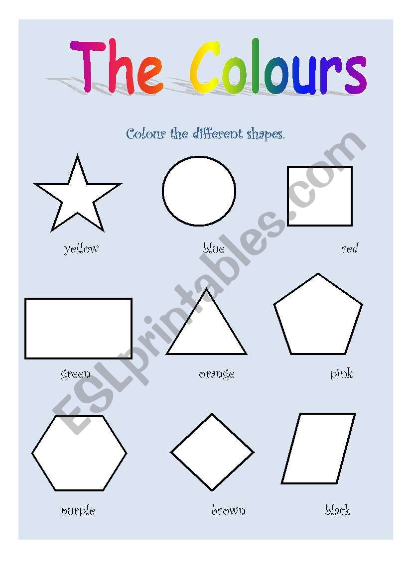 The colours (and shapes) worksheet