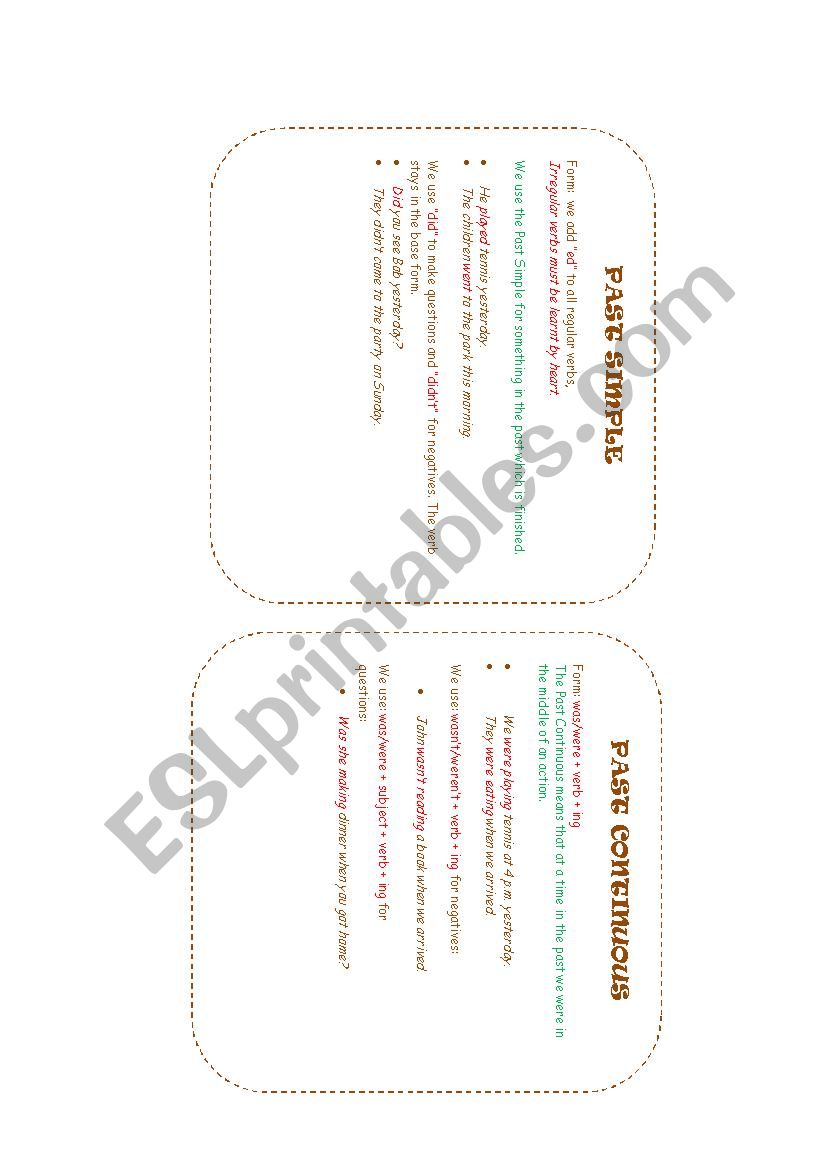 simple past vs past continious