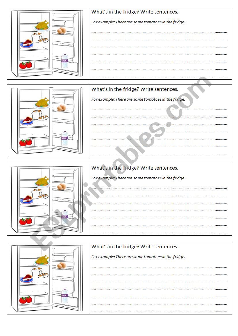 Whats on the fridge? worksheet