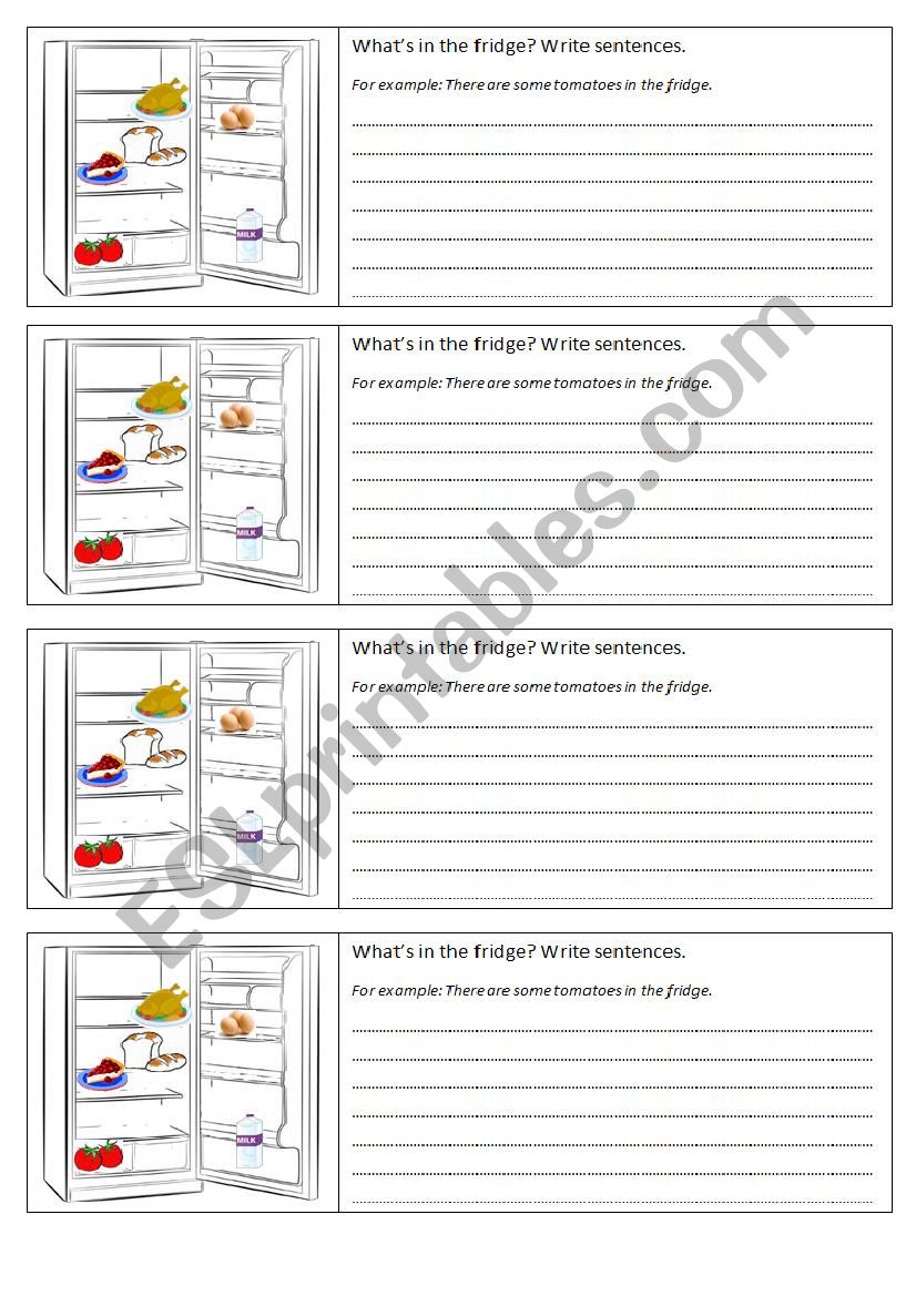 WhatÂ´s on the fridge? worksheet
