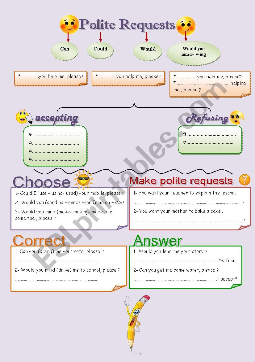 Polite Requests worksheet