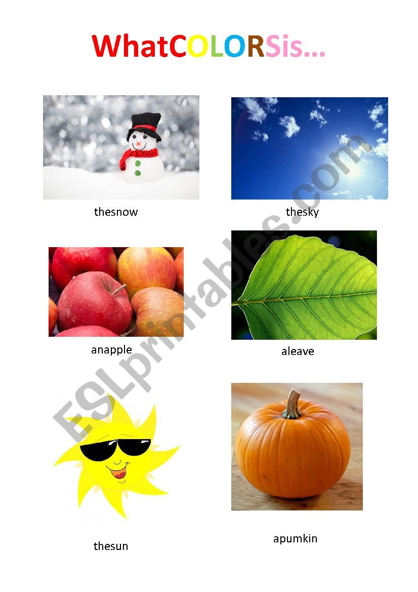 What colour is worksheet