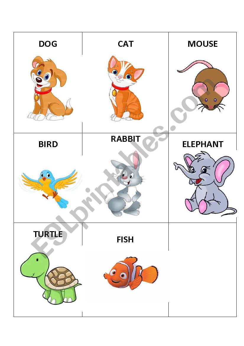 Animals Memory Game/ Flashcards