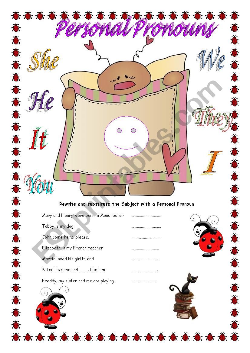 PERSONAL PRONOUNS worksheet