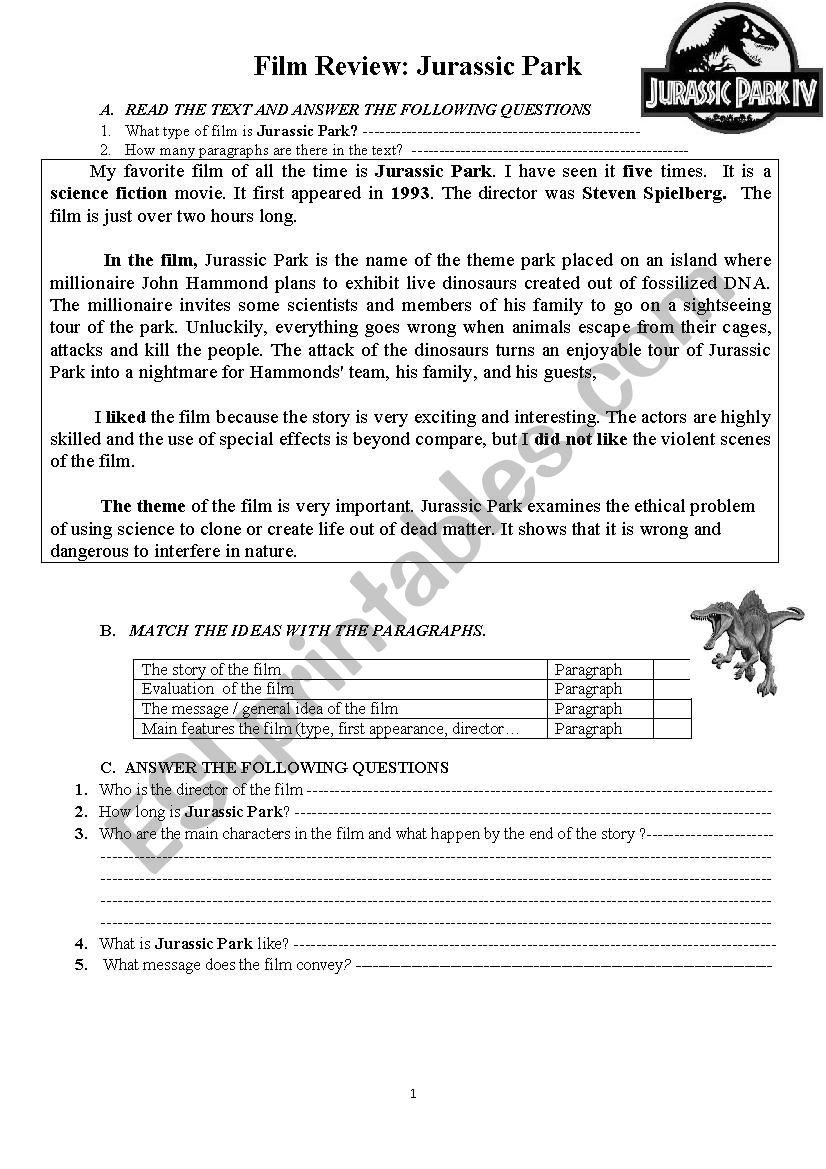 film review examples for students pdf