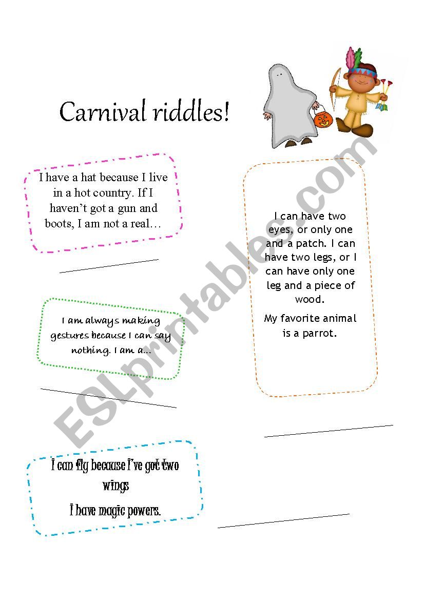 Carnival  worksheet