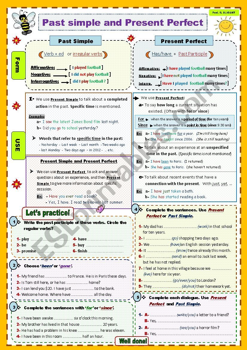 Present perfect and Past simple.