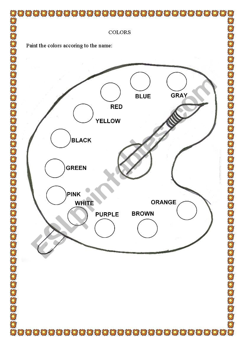 Colors  worksheet