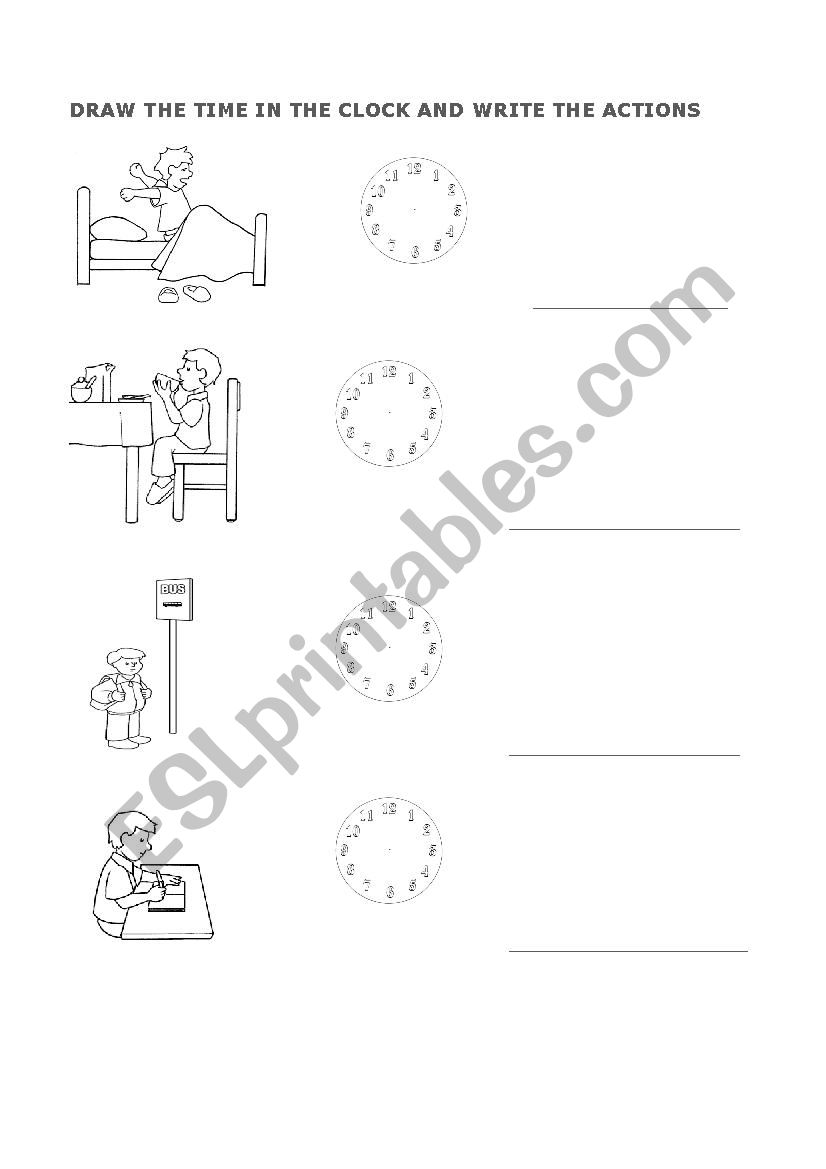 Draw the time worksheet