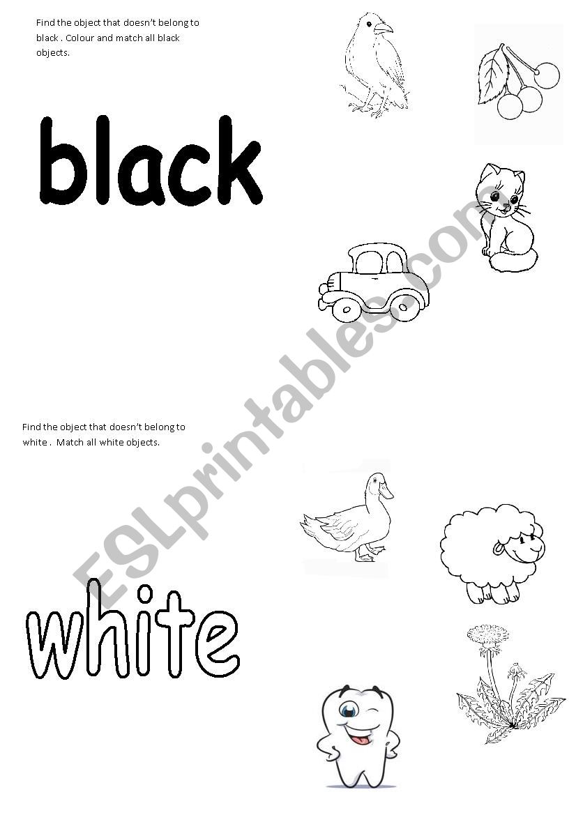 Colours worksheet