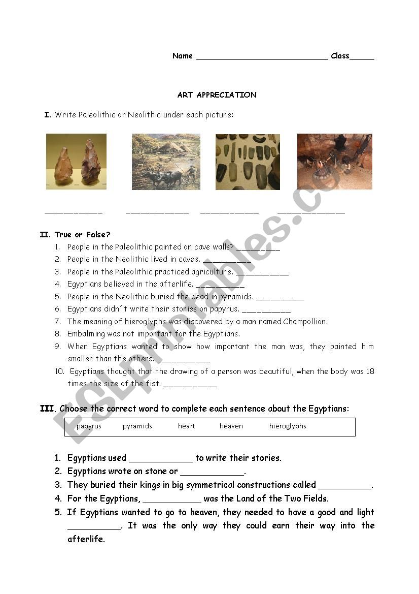 Art Appreciation Paleolithic and Neolithic
