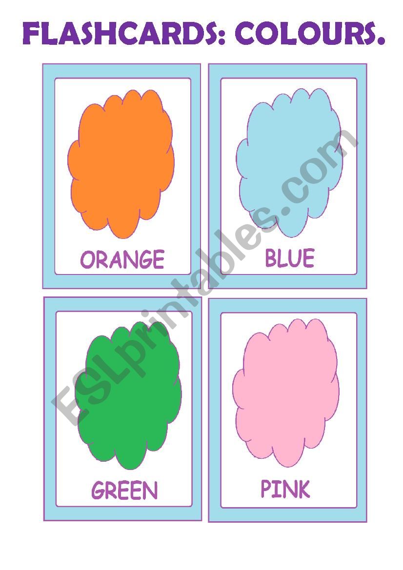 Flashcards (colours) worksheet