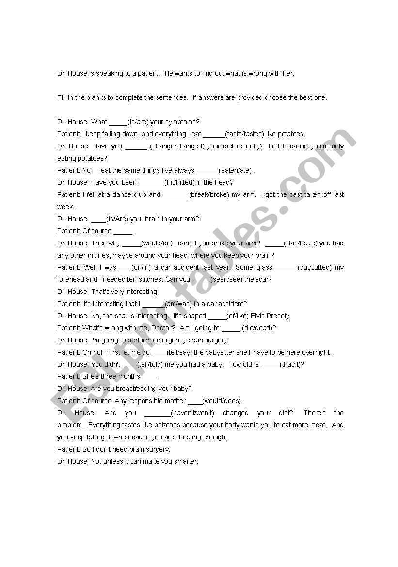 DR. Vocabulary worksheet