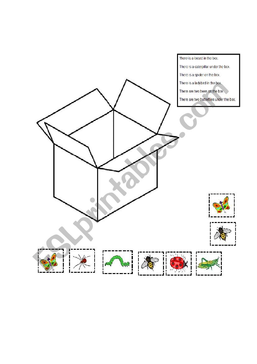 prepositions using insects worksheet