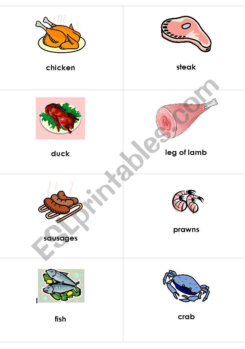 Meat and fish worksheet