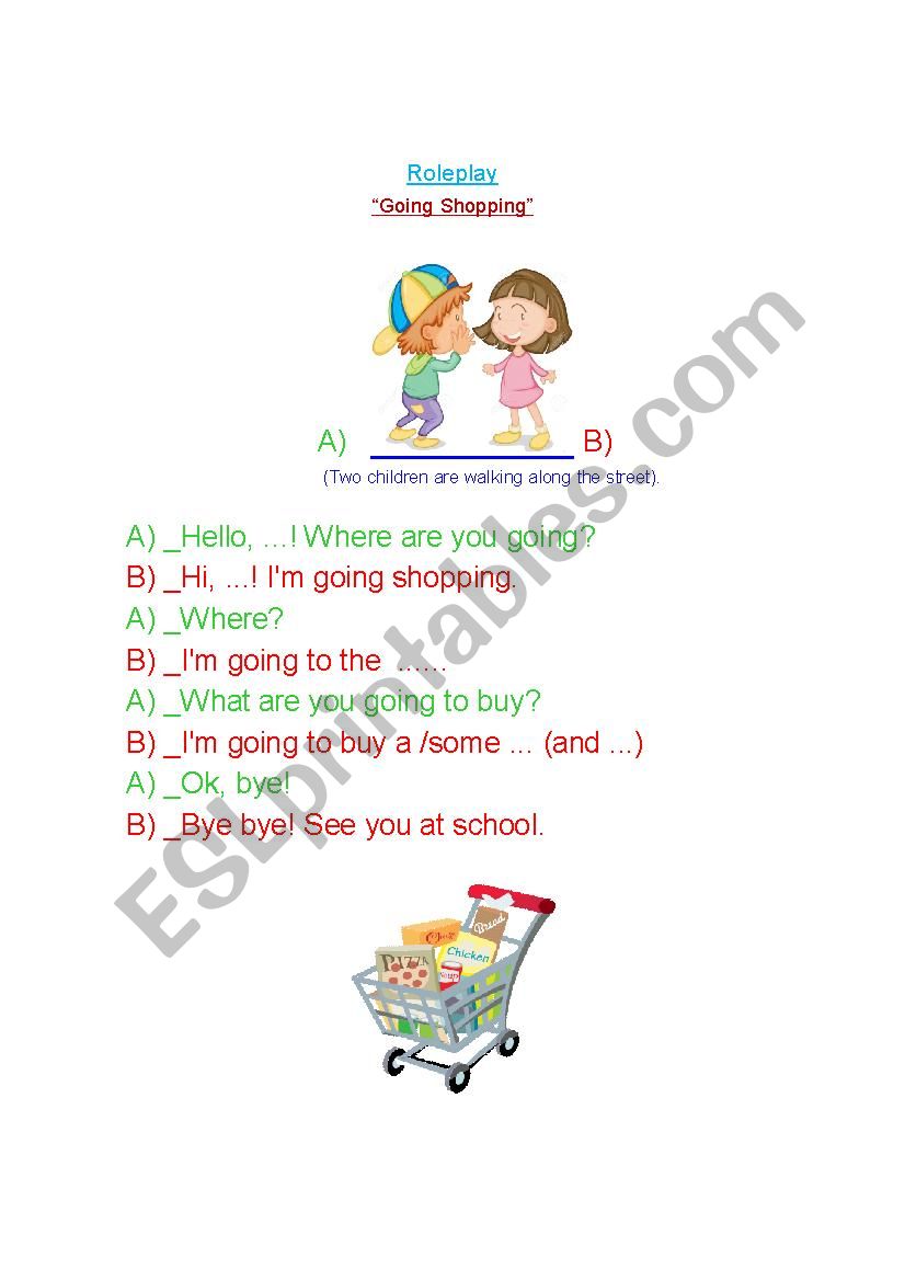 Going Shopping worksheet