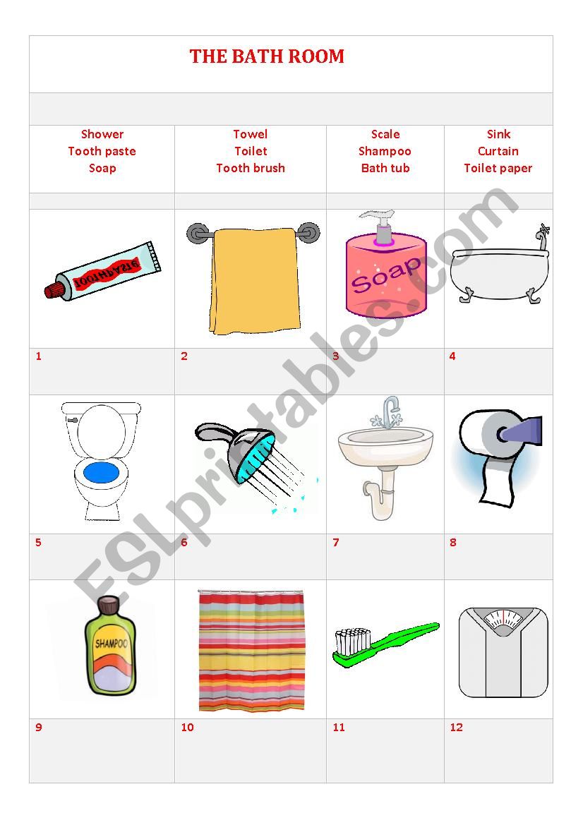 The bathroom  worksheet