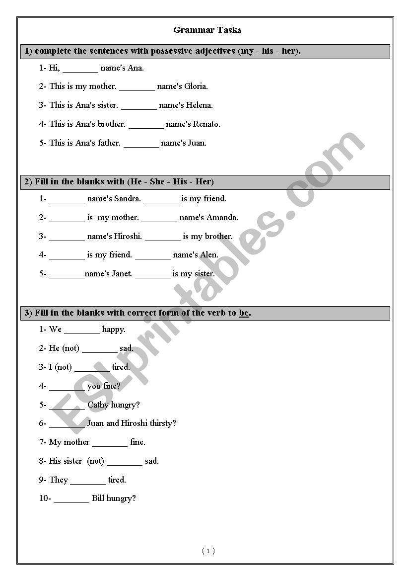 GrammarTask worksheet