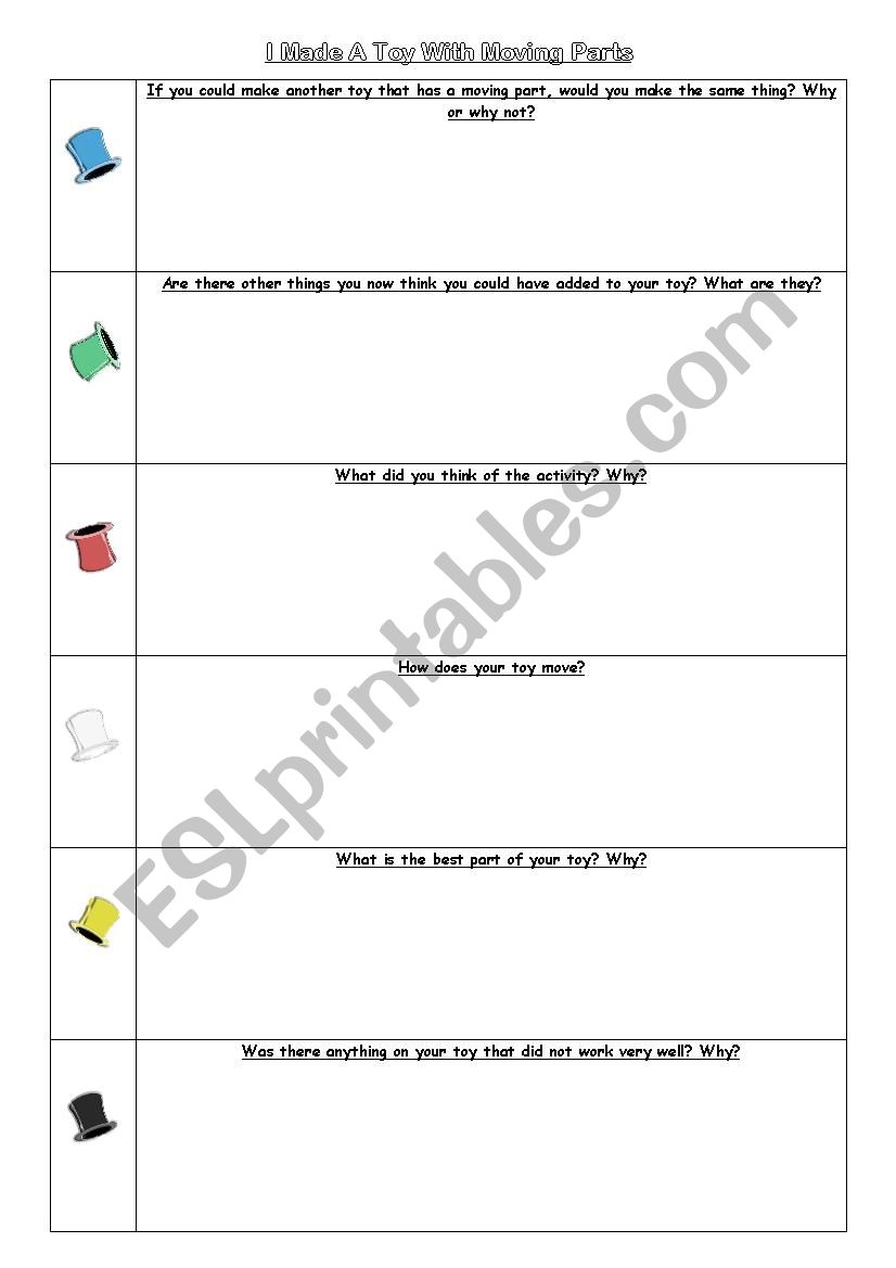 Toys worksheet